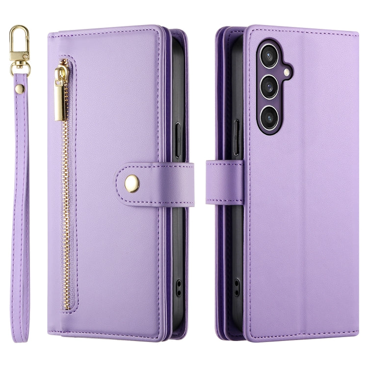 For Samsung Galaxy S23 FE 5G Nine Card-slot Zipper Wallet Bag Leather Phone Case