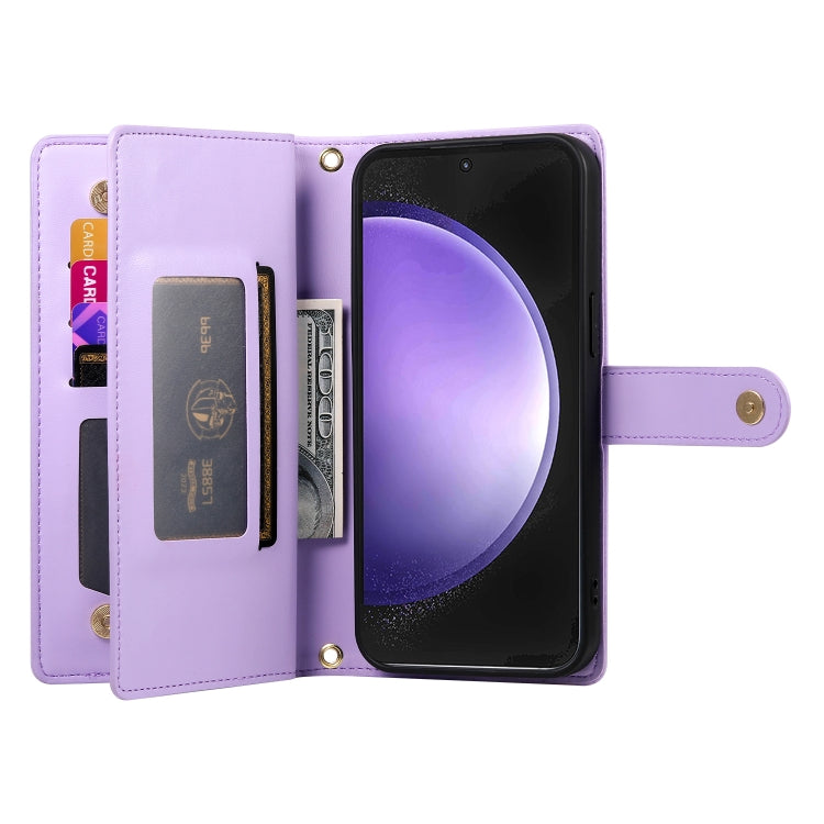 For Samsung Galaxy S23 FE 5G Nine Card-slot Zipper Wallet Bag Leather Phone Case