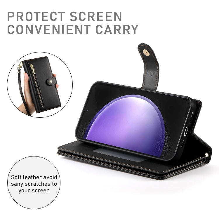 For Samsung Galaxy S23 FE 5G Nine Card-slot Zipper Wallet Bag Leather Phone Case