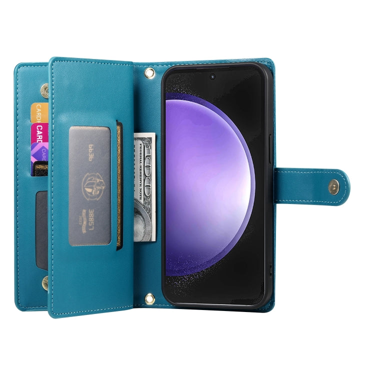 For Samsung Galaxy S23 FE 5G Nine Card-slot Zipper Wallet Bag Leather Phone Case