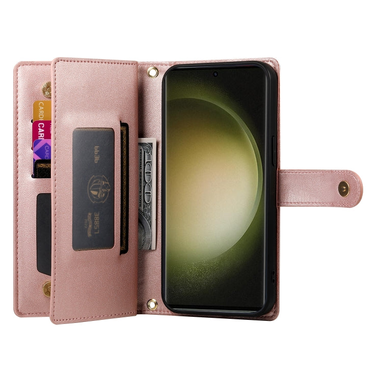 For Samsung Galaxy S23 Ultra 5G Nine Card-slot Zipper Wallet Bag Leather Phone Case