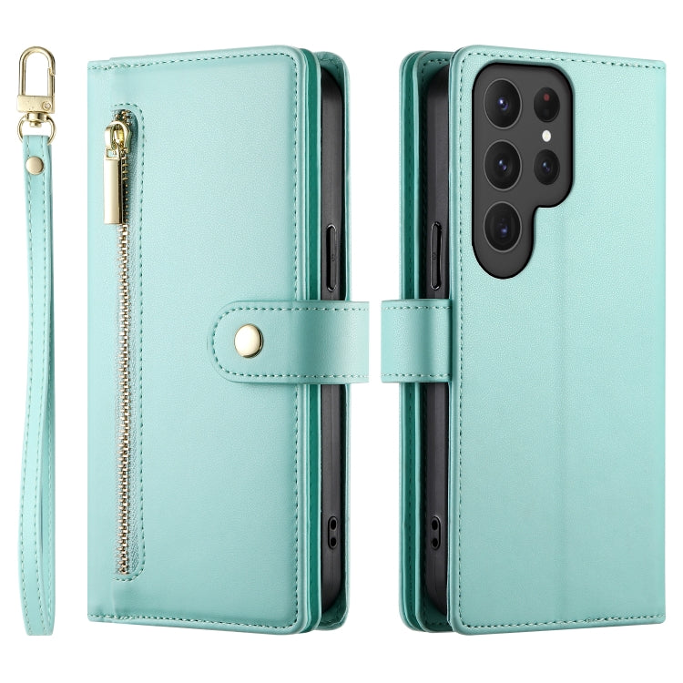 For Samsung Galaxy S23 Ultra 5G Nine Card-slot Zipper Wallet Bag Leather Phone Case
