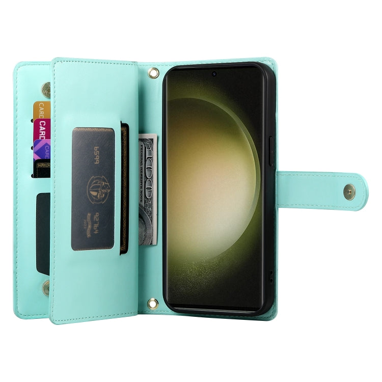 For Samsung Galaxy S23 Ultra 5G Nine Card-slot Zipper Wallet Bag Leather Phone Case