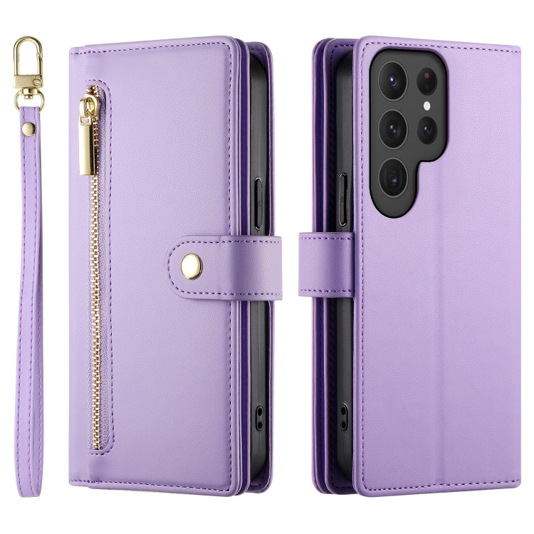 For Samsung Galaxy S23 Ultra 5G Nine Card-slot Zipper Wallet Bag Leather Phone Case