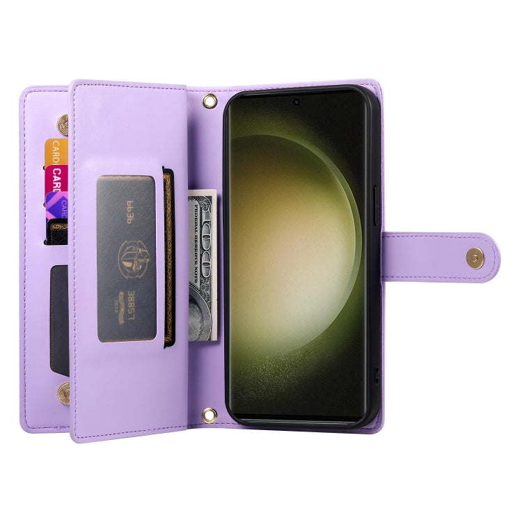For Samsung Galaxy S23 Ultra 5G Nine Card-slot Zipper Wallet Bag Leather Phone Case