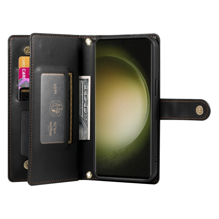 For Samsung Galaxy S23 Ultra 5G Nine Card-slot Zipper Wallet Bag Leather Phone Case
