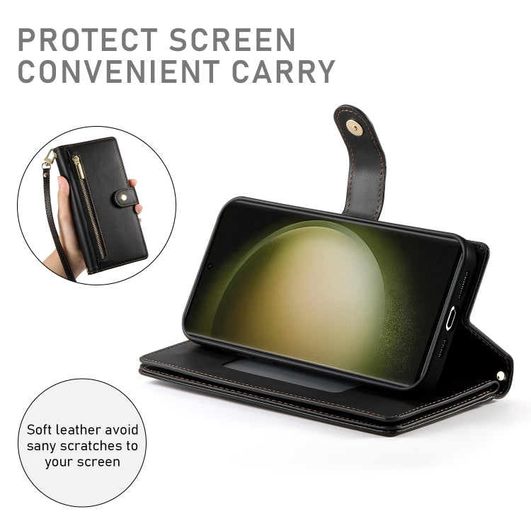 For Samsung Galaxy S23 Ultra 5G Nine Card-slot Zipper Wallet Bag Leather Phone Case