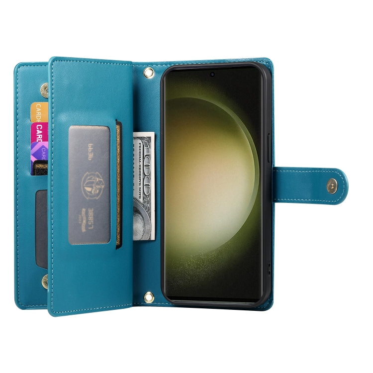 For Samsung Galaxy S23 Ultra 5G Nine Card-slot Zipper Wallet Bag Leather Phone Case