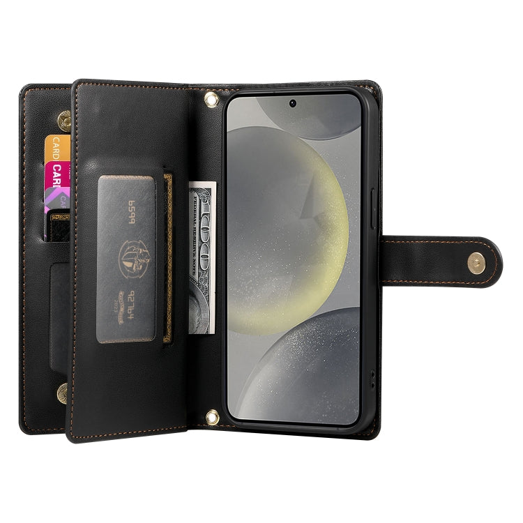 For Samsung Galaxy S24 5G Nine Card-slot Zipper Wallet Bag Leather Phone Case