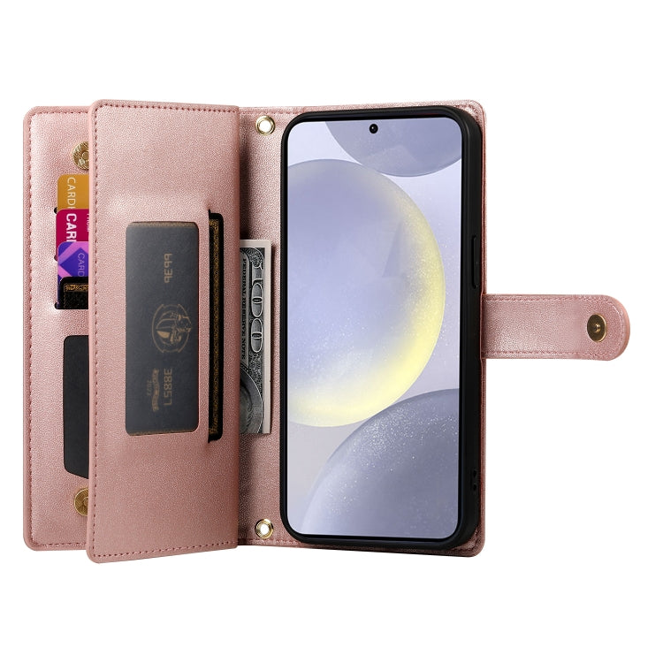 For Samsung Galaxy S24+ 5G Nine Card-slot Zipper Wallet Bag Leather Phone Case