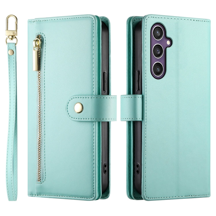 For Samsung Galaxy S24+ 5G Nine Card-slot Zipper Wallet Bag Leather Phone Case