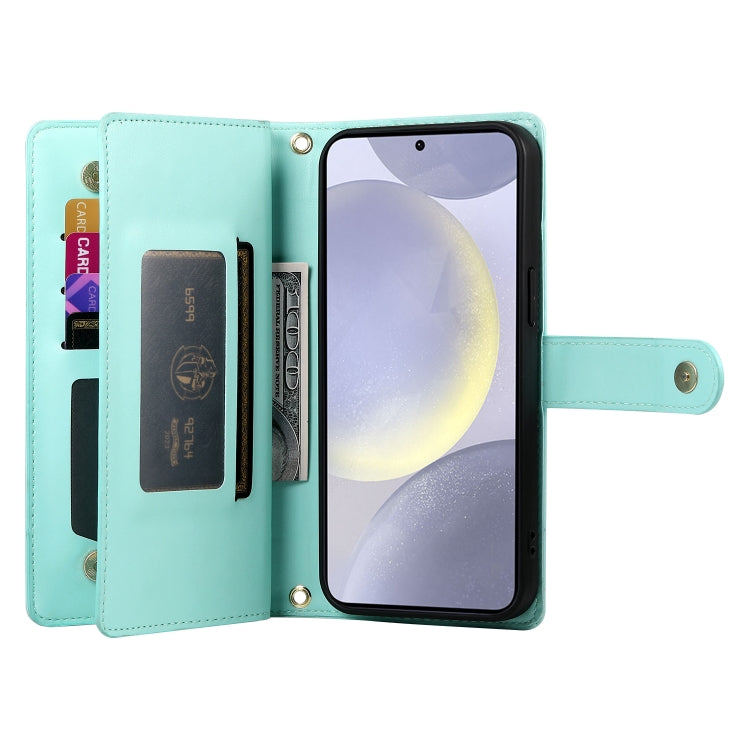 For Samsung Galaxy S24+ 5G Nine Card-slot Zipper Wallet Bag Leather Phone Case