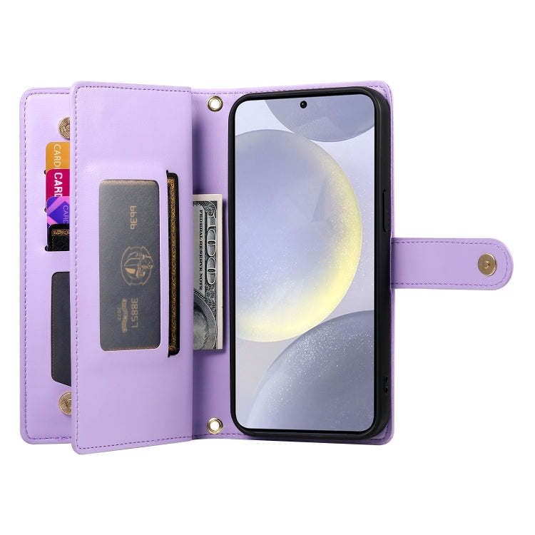 For Samsung Galaxy S24+ 5G Nine Card-slot Zipper Wallet Bag Leather Phone Case
