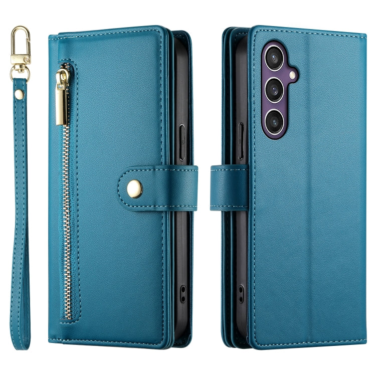 For Samsung Galaxy S24+ 5G Nine Card-slot Zipper Wallet Bag Leather Phone Case