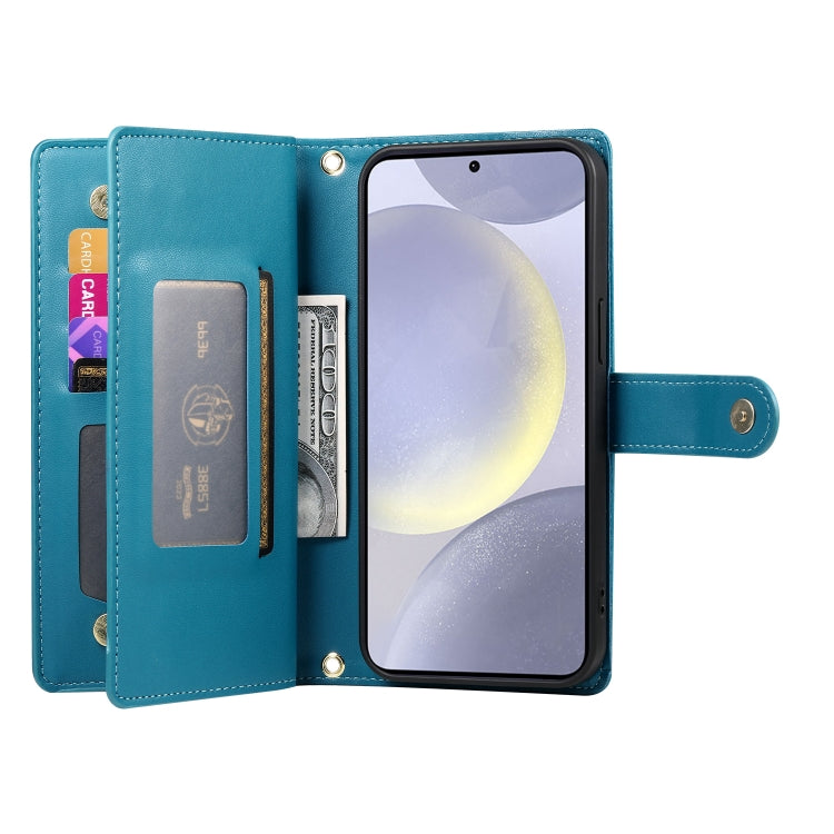 For Samsung Galaxy S24+ 5G Nine Card-slot Zipper Wallet Bag Leather Phone Case