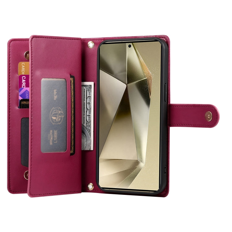 For Samsung Galaxy S24 Ultra 5G Nine Card-slot Zipper Wallet Bag Leather Phone Case