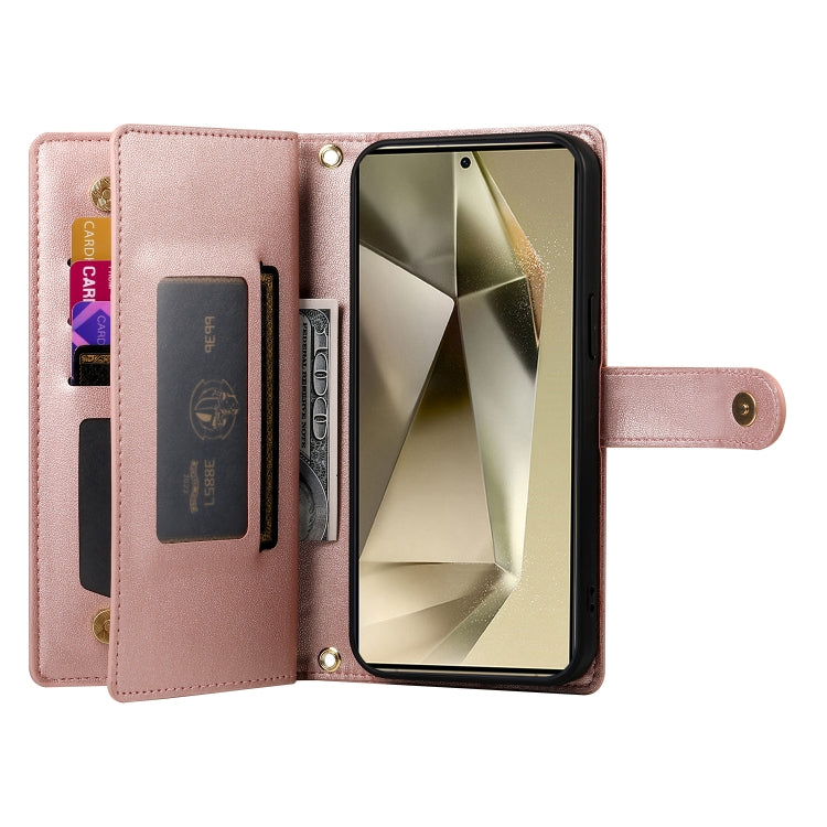 For Samsung Galaxy S24 Ultra 5G Nine Card-slot Zipper Wallet Bag Leather Phone Case