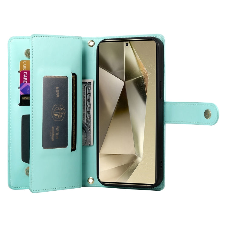 For Samsung Galaxy S24 Ultra 5G Nine Card-slot Zipper Wallet Bag Leather Phone Case