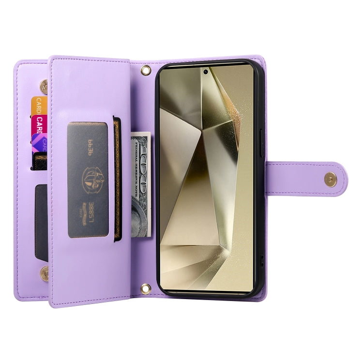 For Samsung Galaxy S24 Ultra 5G Nine Card-slot Zipper Wallet Bag Leather Phone Case