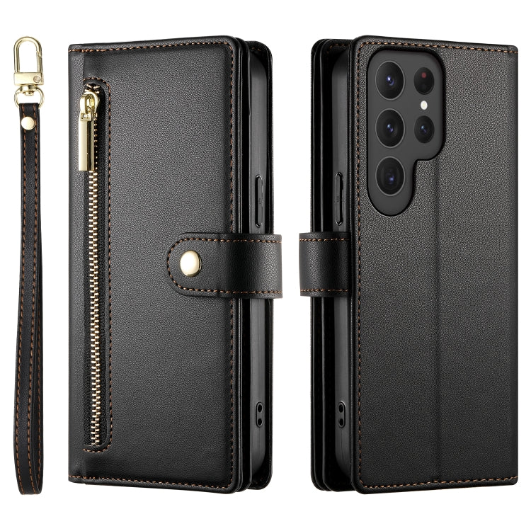 For Samsung Galaxy S24 Ultra 5G Nine Card-slot Zipper Wallet Bag Leather Phone Case