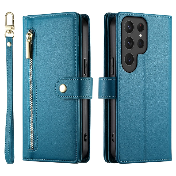 For Samsung Galaxy S24 Ultra 5G Nine Card-slot Zipper Wallet Bag Leather Phone Case