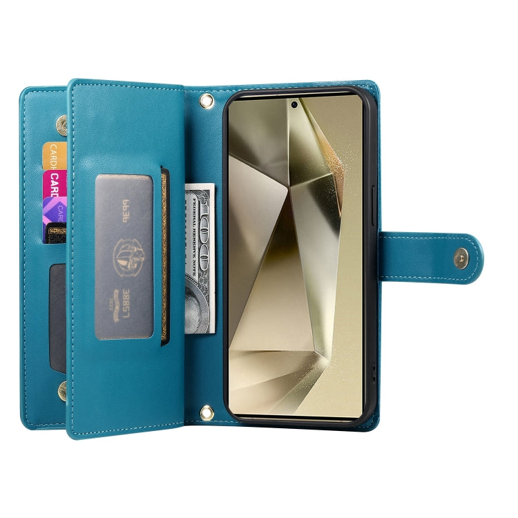 For Samsung Galaxy S24 Ultra 5G Nine Card-slot Zipper Wallet Bag Leather Phone Case