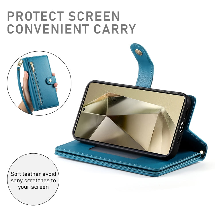 For Samsung Galaxy S24 Ultra 5G Nine Card-slot Zipper Wallet Bag Leather Phone Case