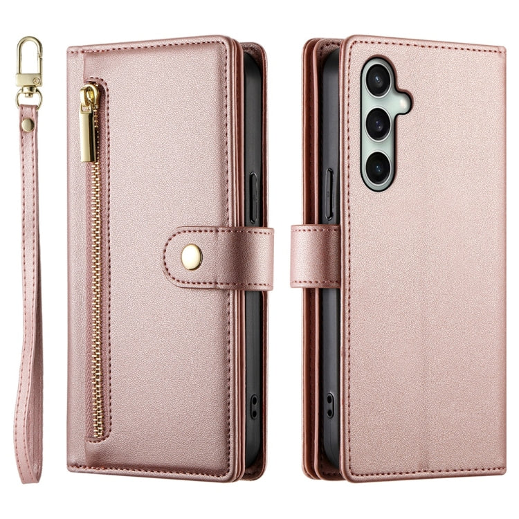 For Samsung Galaxy S24 FE 5G Nine Card-slot Zipper Wallet Bag Leather Phone Case