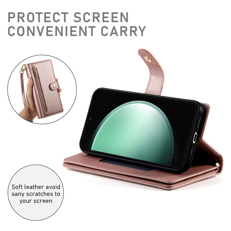 For Samsung Galaxy S24 FE 5G Nine Card-slot Zipper Wallet Bag Leather Phone Case