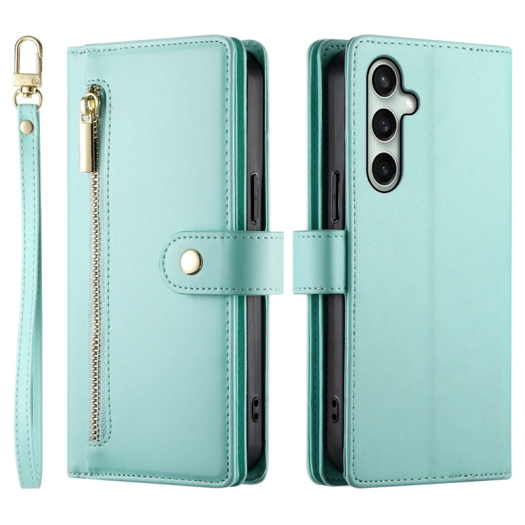 For Samsung Galaxy S24 FE 5G Nine Card-slot Zipper Wallet Bag Leather Phone Case
