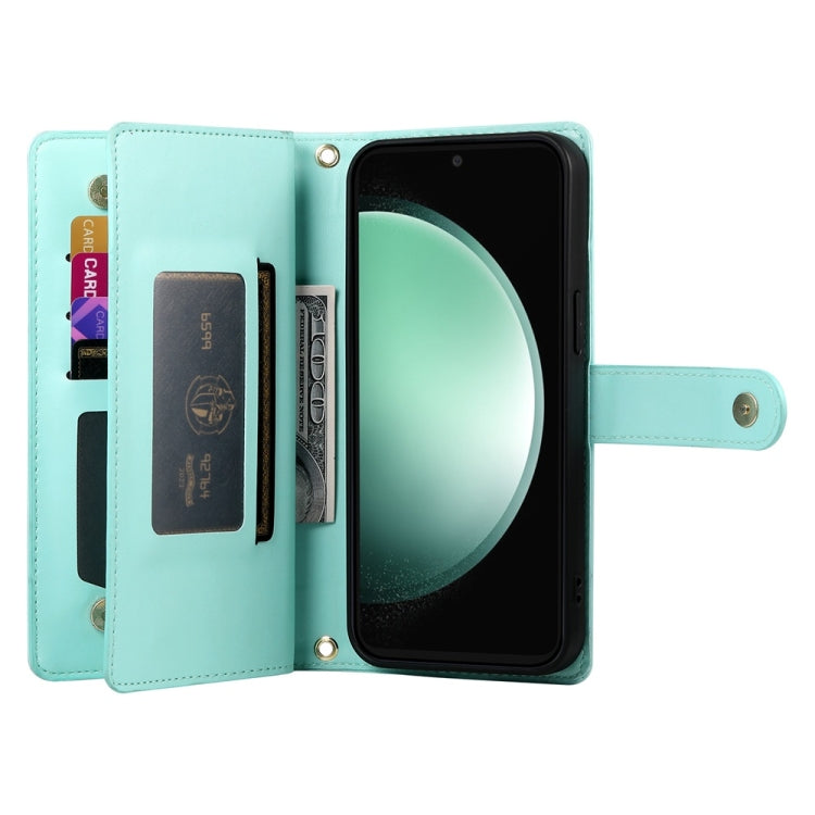 For Samsung Galaxy S24 FE 5G Nine Card-slot Zipper Wallet Bag Leather Phone Case