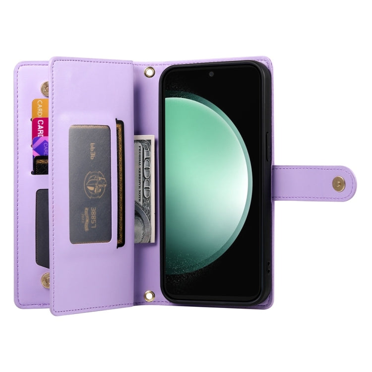 For Samsung Galaxy S24 FE 5G Nine Card-slot Zipper Wallet Bag Leather Phone Case