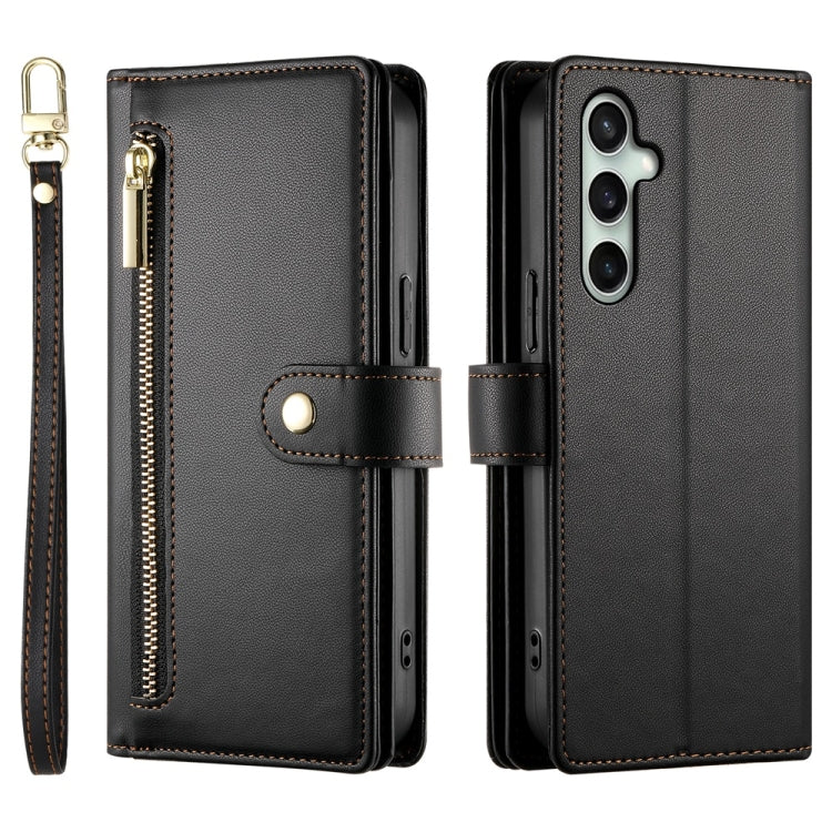 For Samsung Galaxy S24 FE 5G Nine Card-slot Zipper Wallet Bag Leather Phone Case