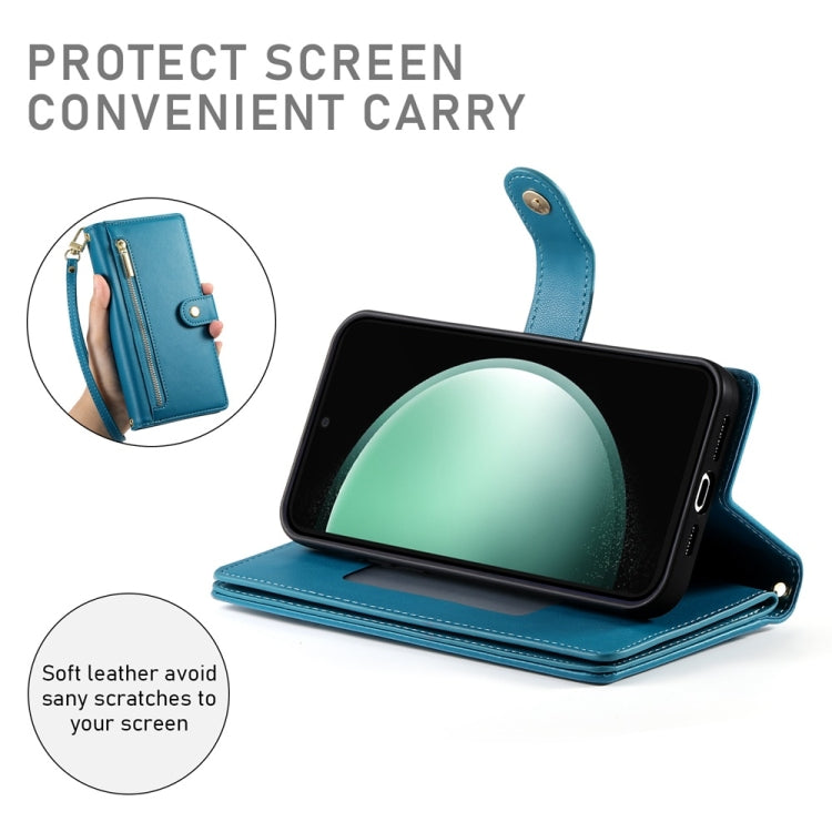 For Samsung Galaxy S24 FE 5G Nine Card-slot Zipper Wallet Bag Leather Phone Case