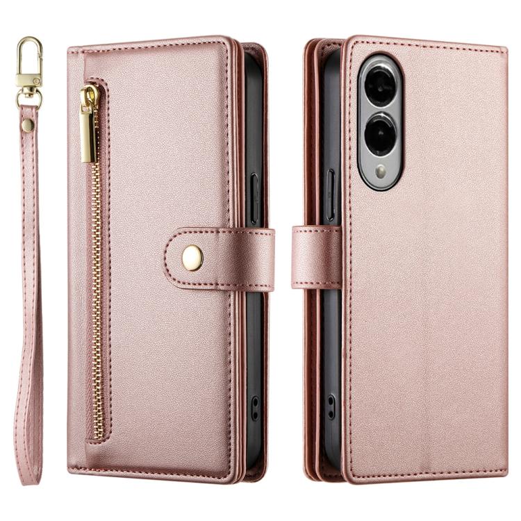 For Samsung Galaxy S25 Edge 5G Nine Card-slot Zipper Wallet Bag Leather Phone Case