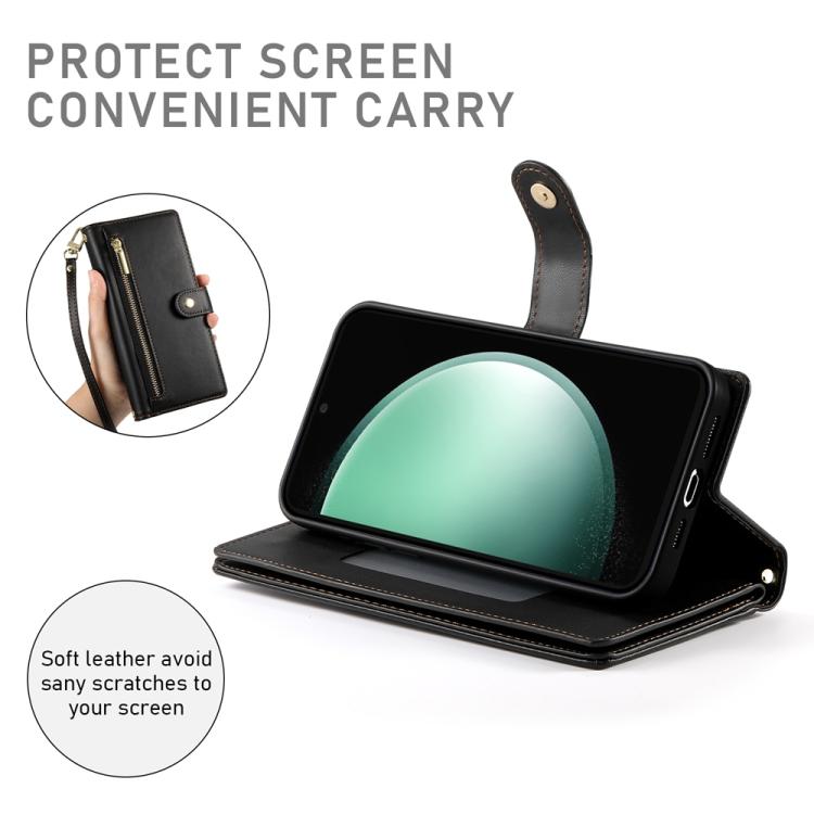 For Samsung Galaxy S25 Edge 5G Nine Card-slot Zipper Wallet Bag Leather Phone Case