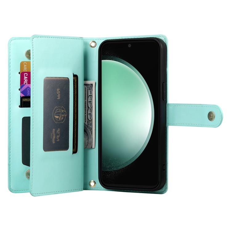 For Samsung Galaxy S25 FE 5G Nine Card-slot Zipper Wallet Bag Leather Phone Case