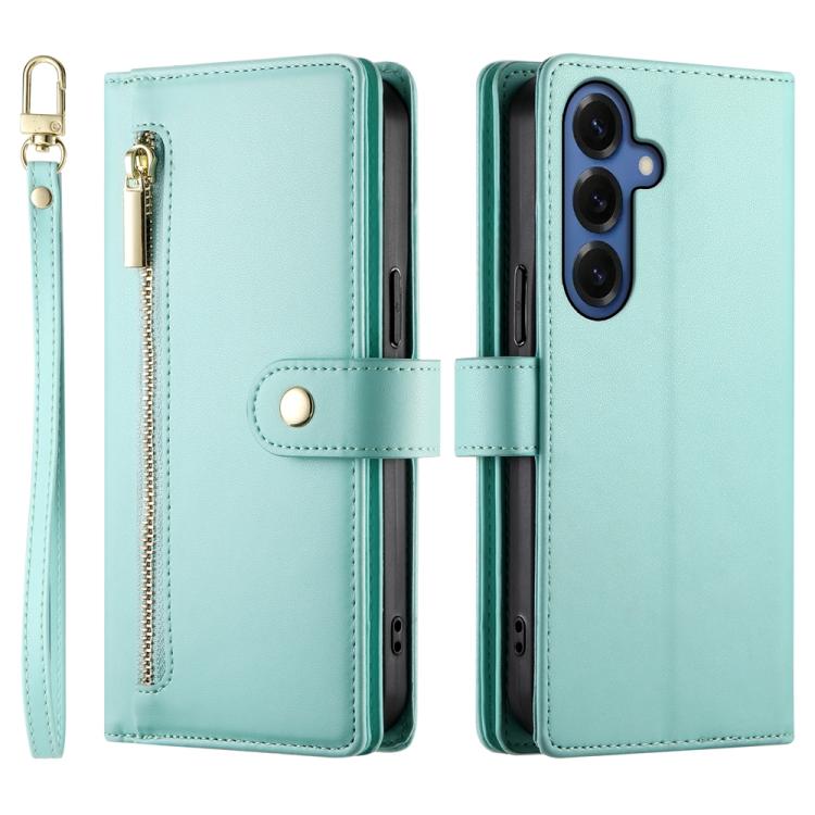 For Samsung Galaxy S26 5G Nine Card-slot Zipper Wallet Bag Leather Phone Case