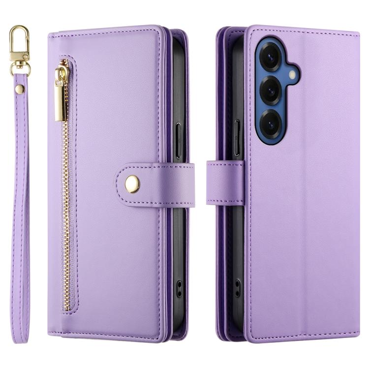 For Samsung Galaxy S26 5G Nine Card-slot Zipper Wallet Bag Leather Phone Case