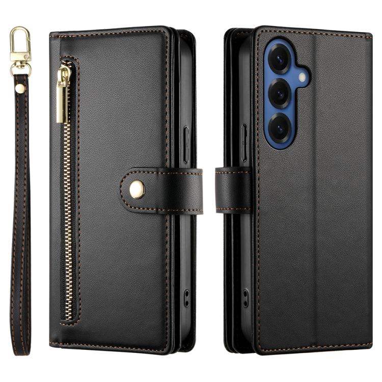 For Samsung Galaxy S26 5G Nine Card-slot Zipper Wallet Bag Leather Phone Case