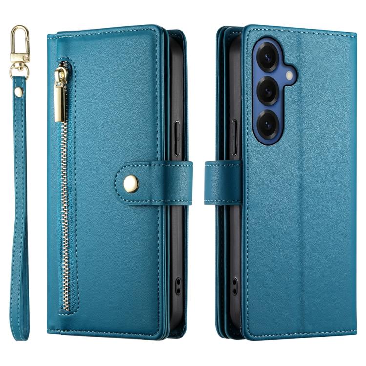 For Samsung Galaxy S26 5G Nine Card-slot Zipper Wallet Bag Leather Phone Case