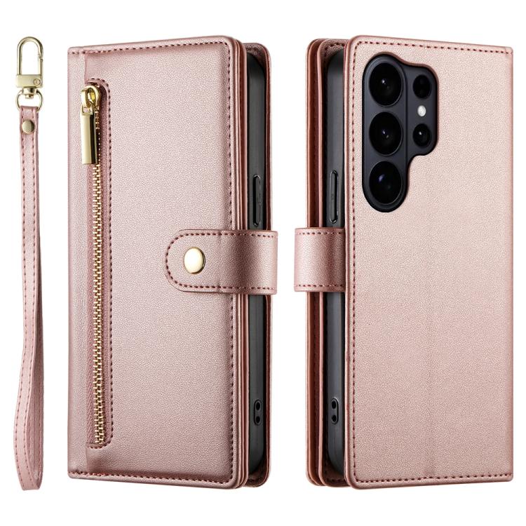 For Samsung Galaxy S26 Ultra 5G Nine Card-slot Zipper Wallet Bag Leather Phone Case