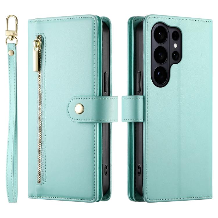 For Samsung Galaxy S26 Ultra 5G Nine Card-slot Zipper Wallet Bag Leather Phone Case