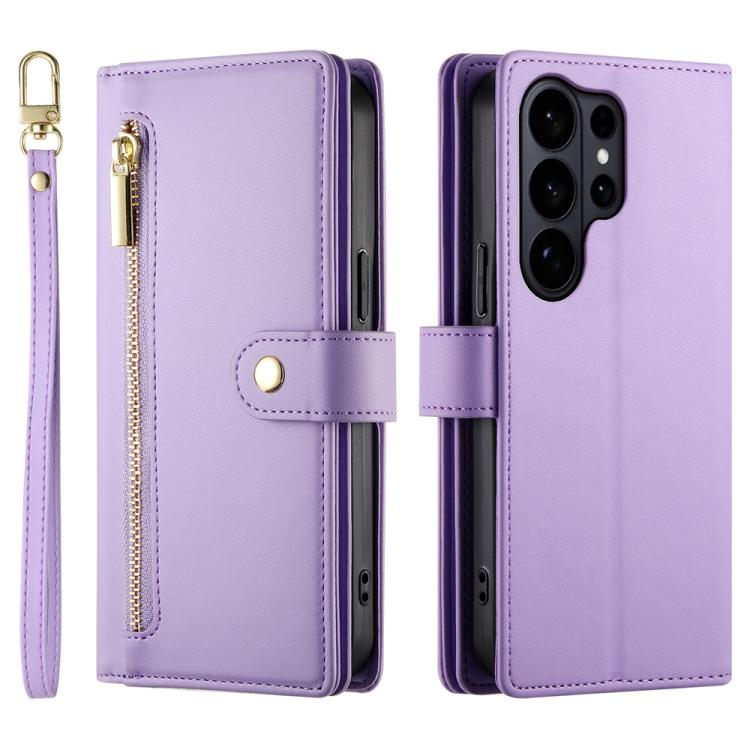 For Samsung Galaxy S26 Ultra 5G Nine Card-slot Zipper Wallet Bag Leather Phone Case