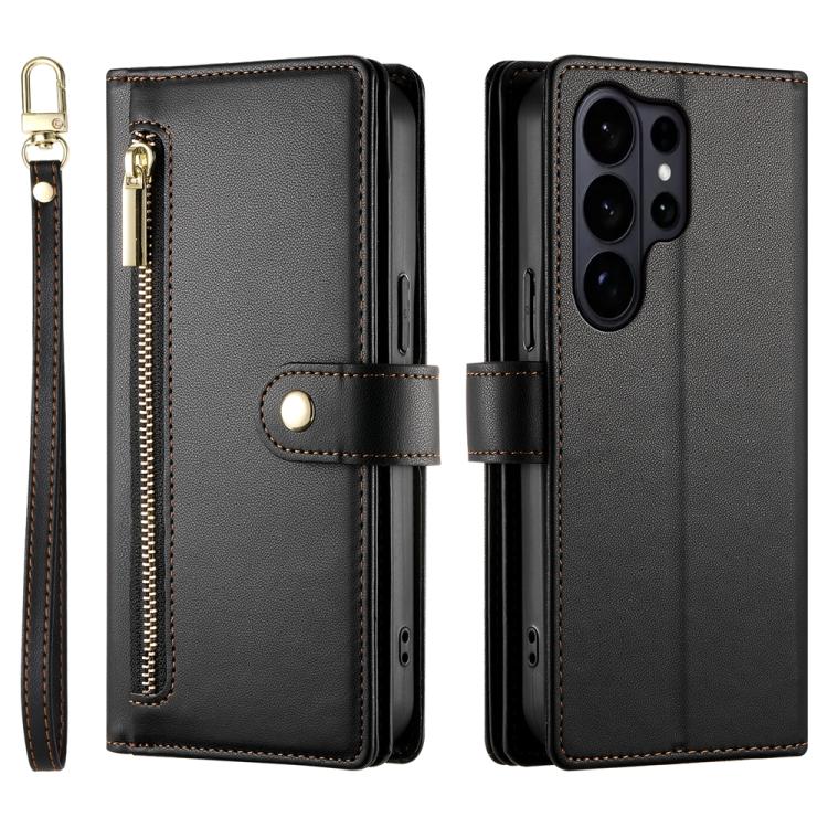 For Samsung Galaxy S26 Ultra 5G Nine Card-slot Zipper Wallet Bag Leather Phone Case