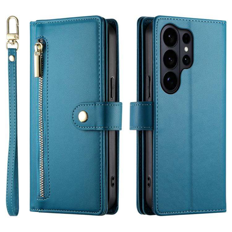 For Samsung Galaxy S26 Ultra 5G Nine Card-slot Zipper Wallet Bag Leather Phone Case