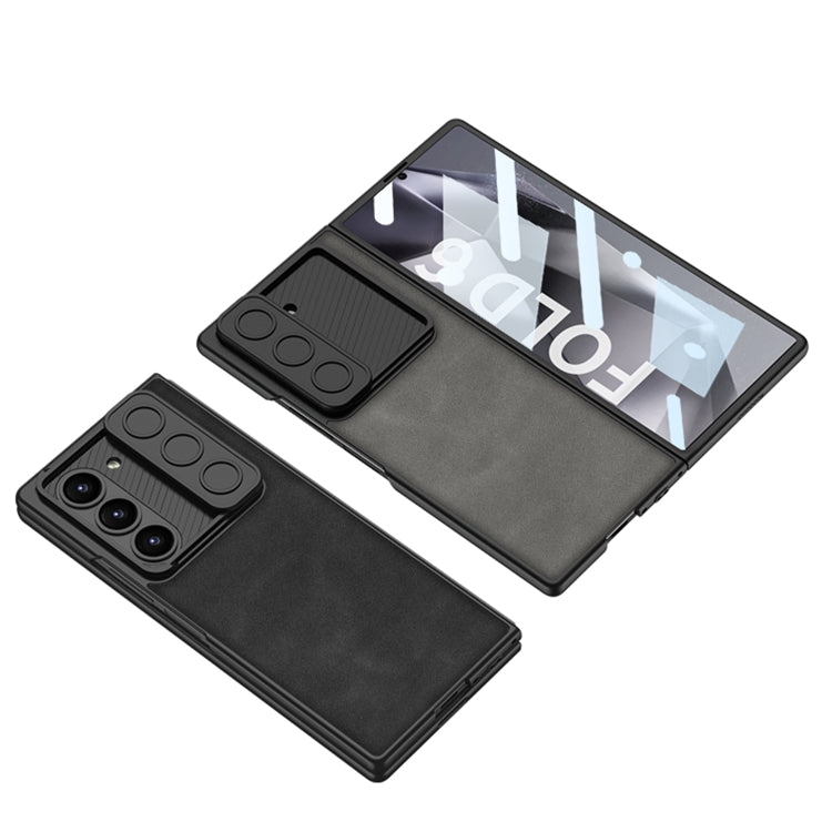 For Samsung Galaxy Z Fold6 GKK Integrated Ultra-thin Sliding Window Frosted Leather Phone Case