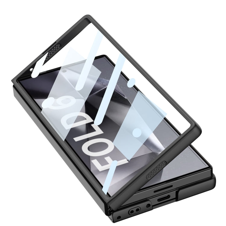 For Samsung Galaxy Z Fold6 GKK Integrated Ultra-thin Sliding Window Frosted Leather Phone Case