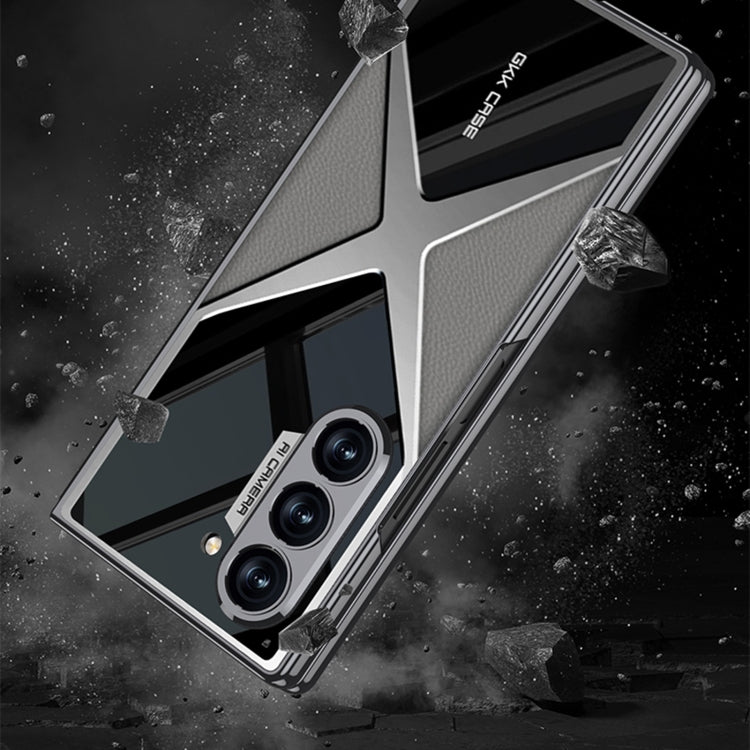 For Samsung Galaxy Z Fold6 GKK Integrated Leather Electroplating Supersonic Speed Shockproof Phone Case