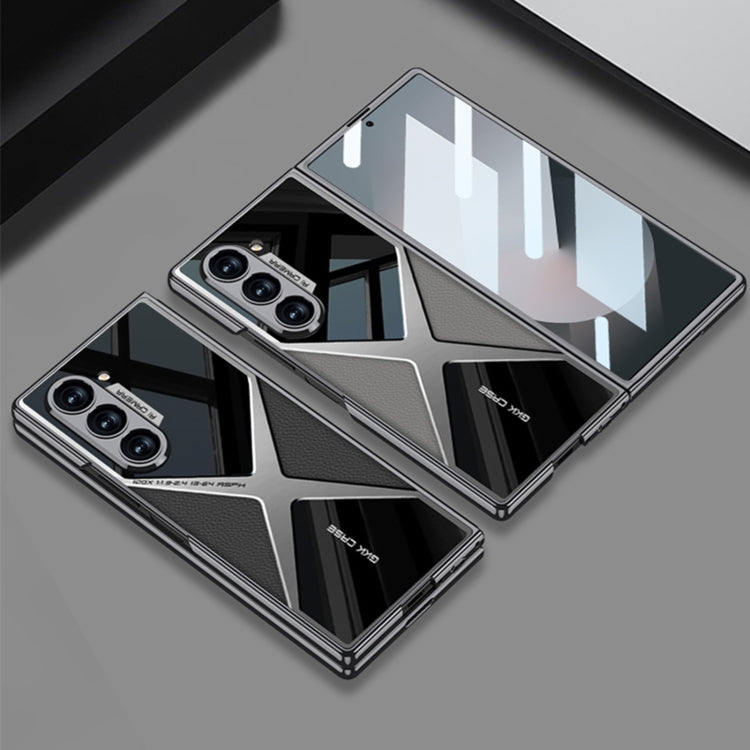 For Samsung Galaxy Z Fold6 GKK Integrated Leather Electroplating Supersonic Speed Shockproof Phone Case